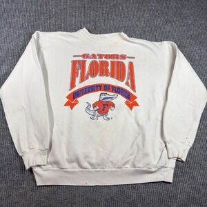 Vintage Dodger Sweatshirt Mens‎ L University of Florida Gators White USA Made